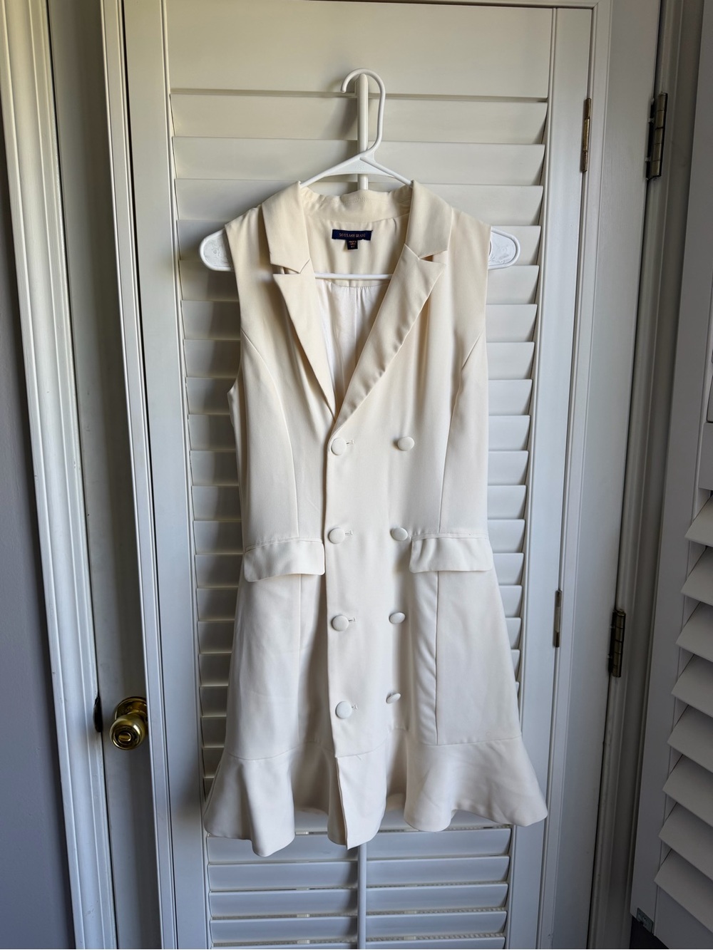 Skies Are Blue ivory Sleeveless Double-Breasted Blazer Dress sz XS